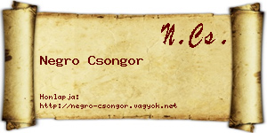 Negro Csongor névjegykártya